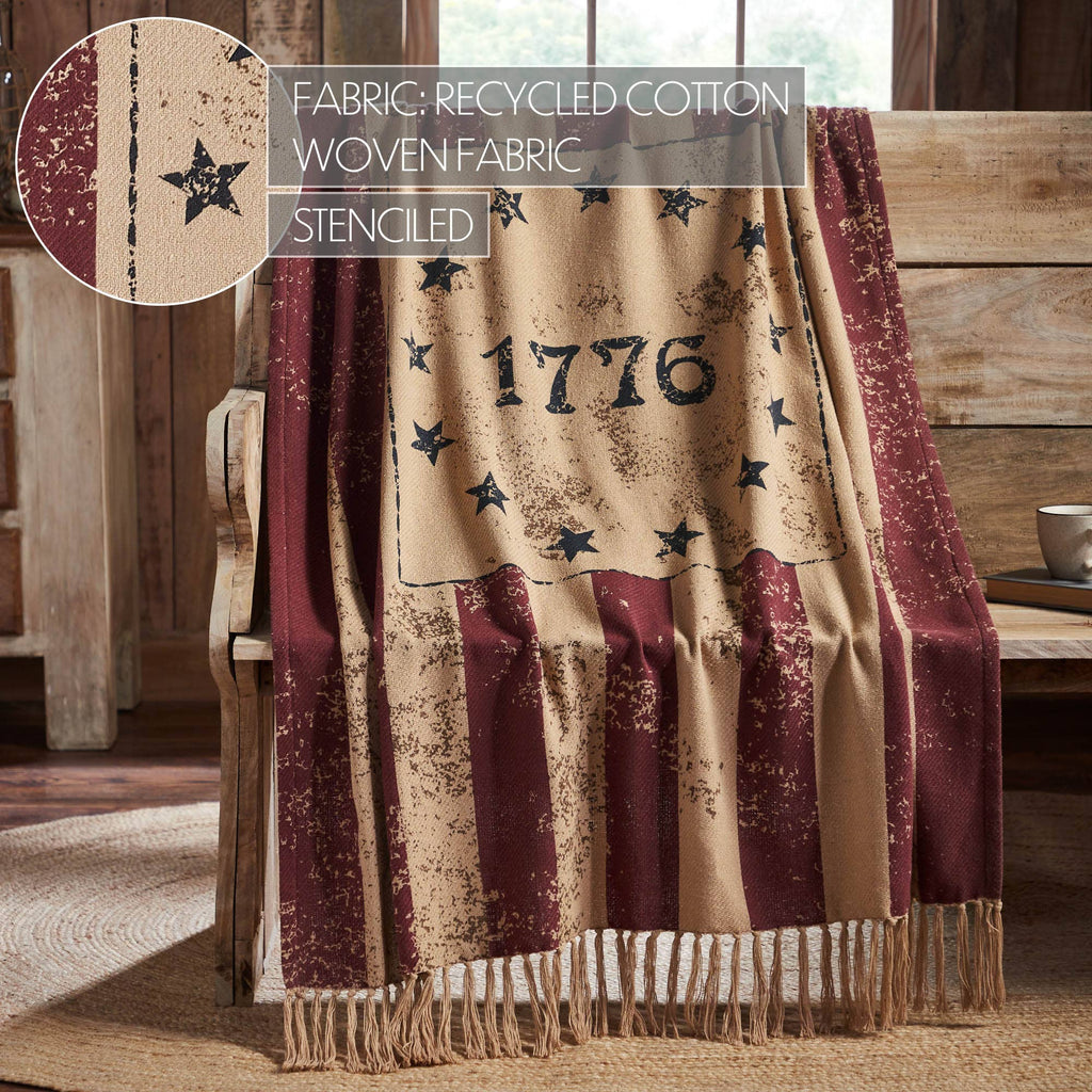 My Country 1776 Woven Throw 50x60 VHC Brands