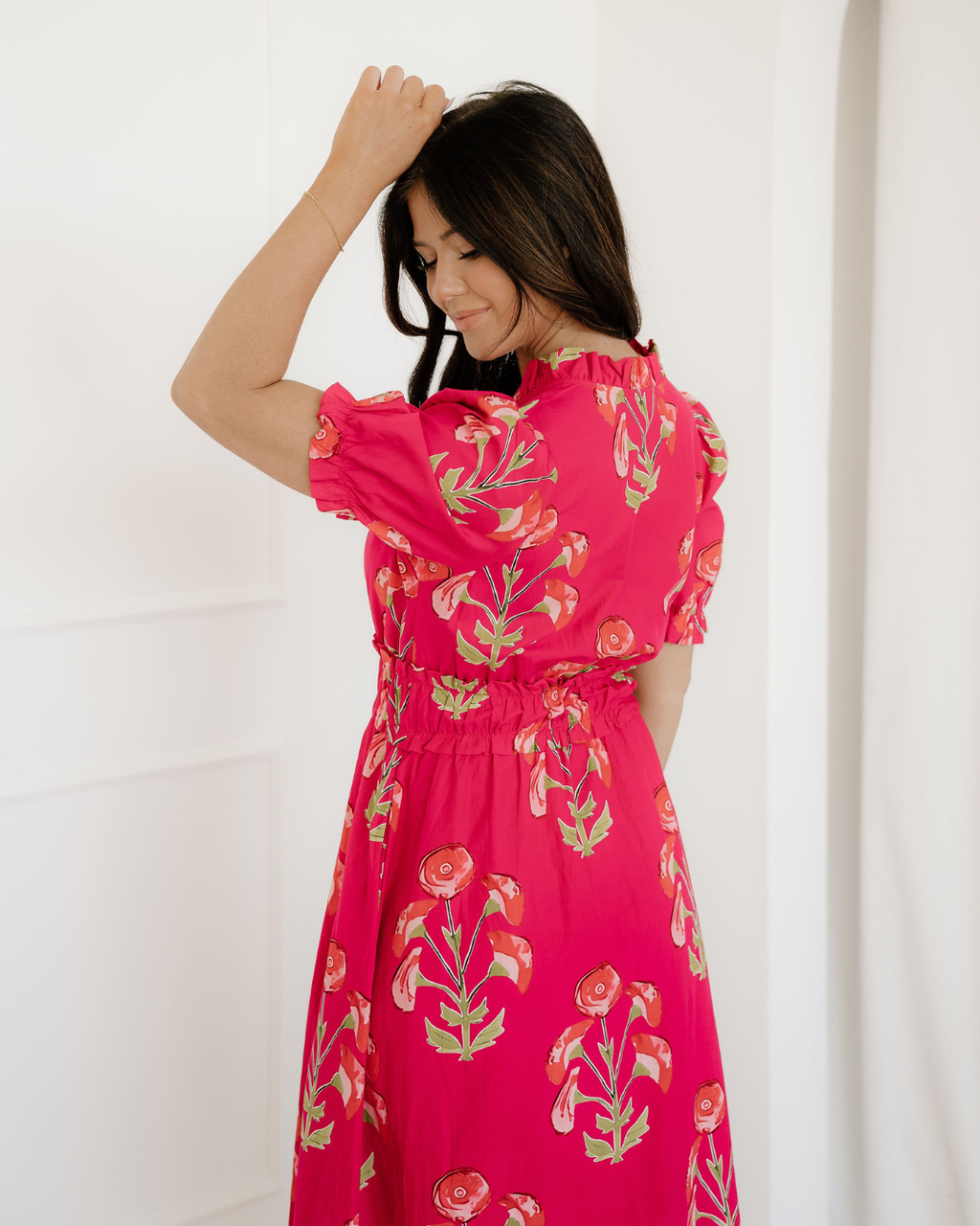 Neve Romantic Ruffle Floral Maxi Dress