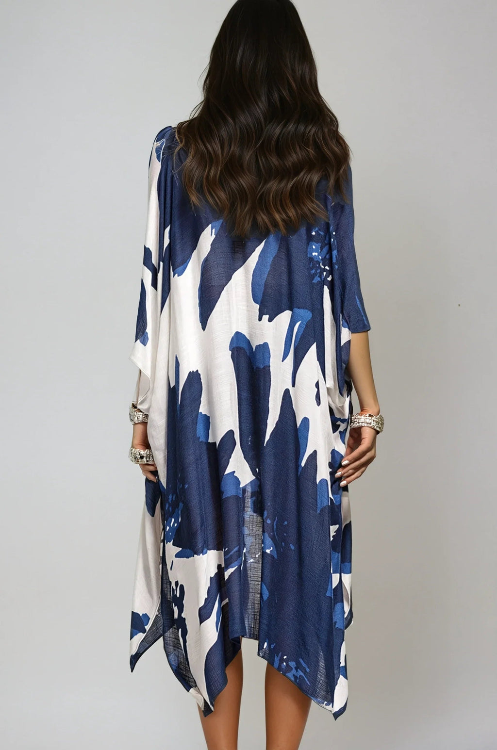 Ocean Bloom Kimono Wrap Navy Fitkitty Culture Athleisure Wear, Yoga Wear & Women's Clothing