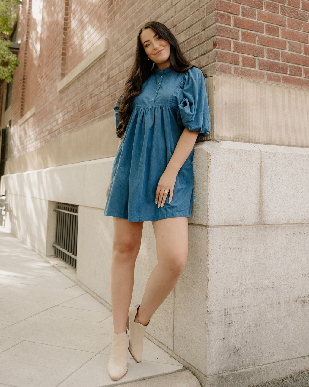 Sutton Corduroy Dress - Teal Indie & Co.