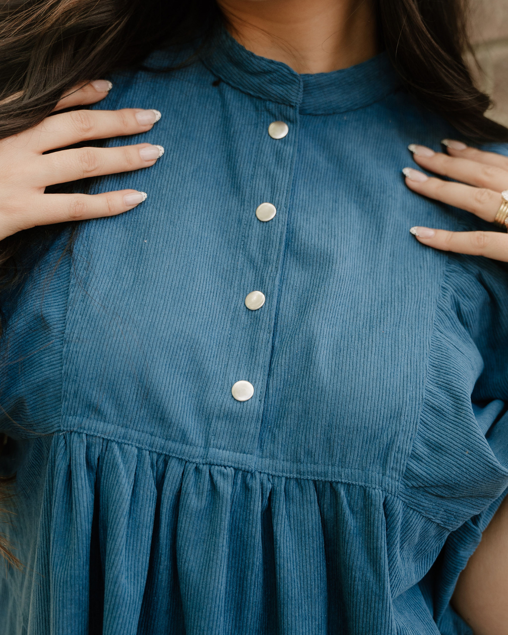 Sutton Corduroy Dress - Teal Indie & Co.