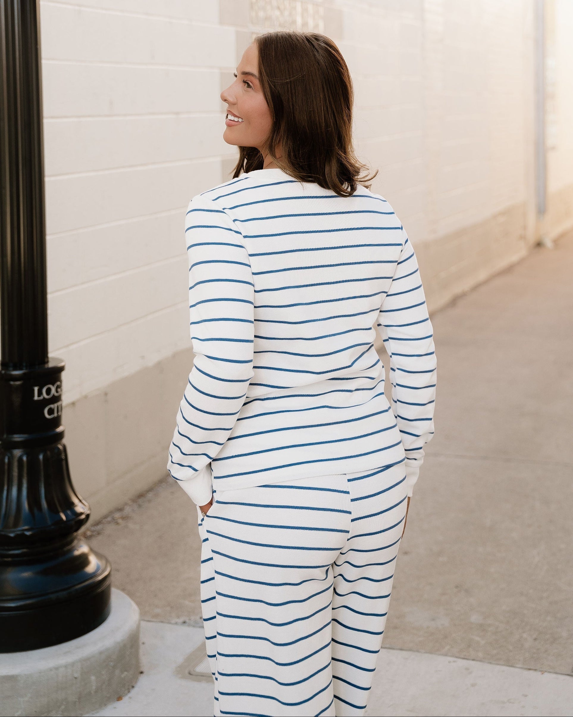 Sailer Striped Wide-Leg Loungewear Set