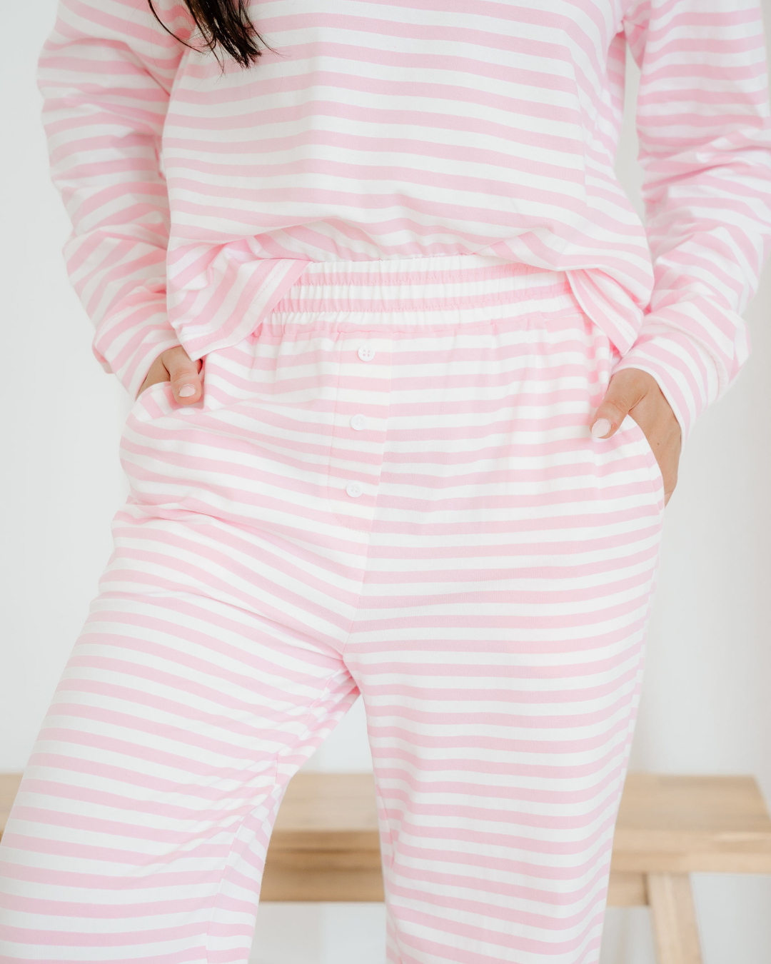 Thea Striped Drop Shoulder Loungewear Set