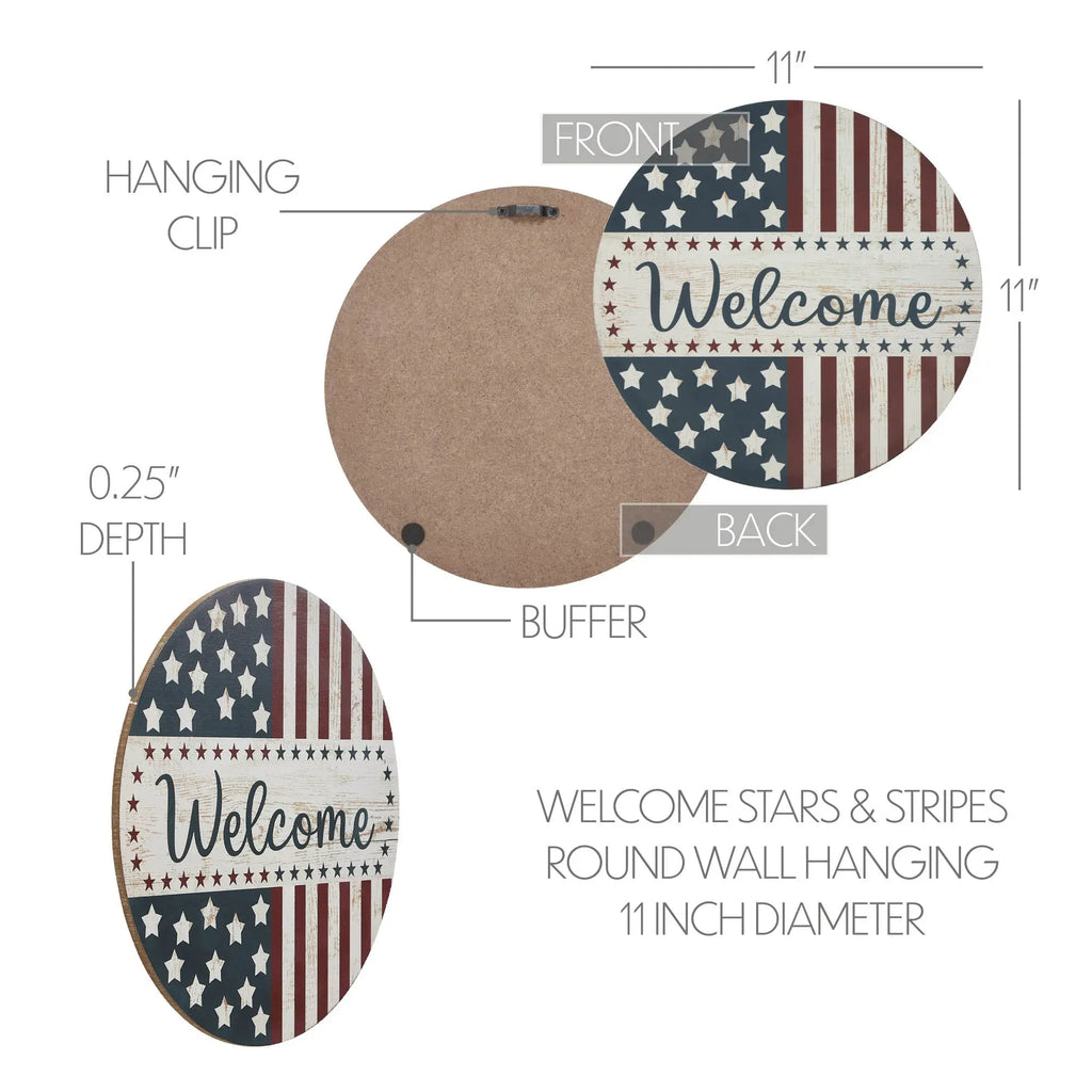 PATRIOTIC WELCOME SIGN Americana Front Door Decor AllyBay VHC Brands