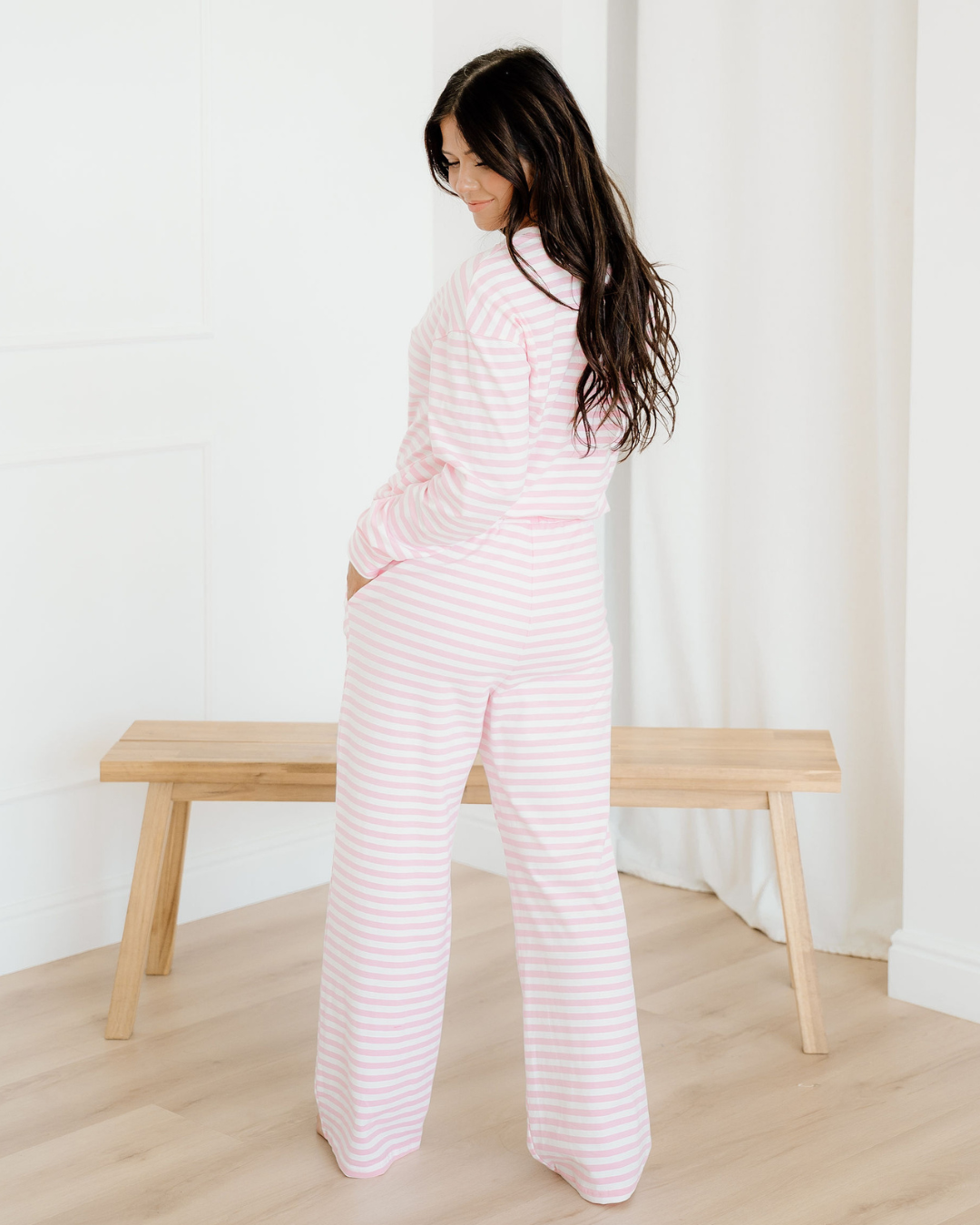 Thea Striped Drop Shoulder Loungewear Set