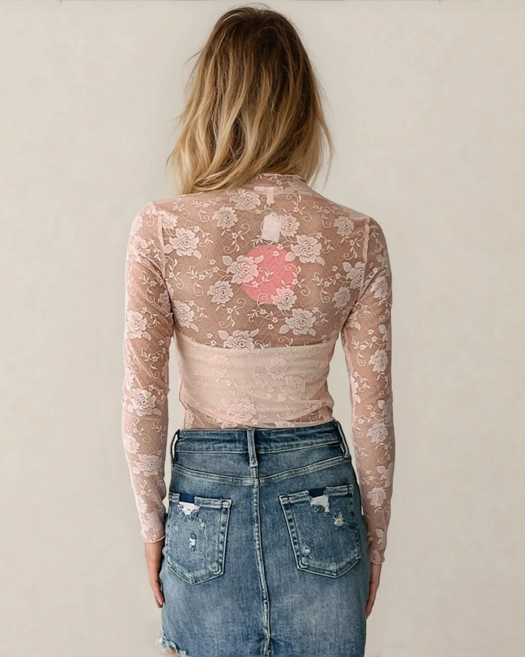 Sheer Floral Lace - Apricot Indie & Co.