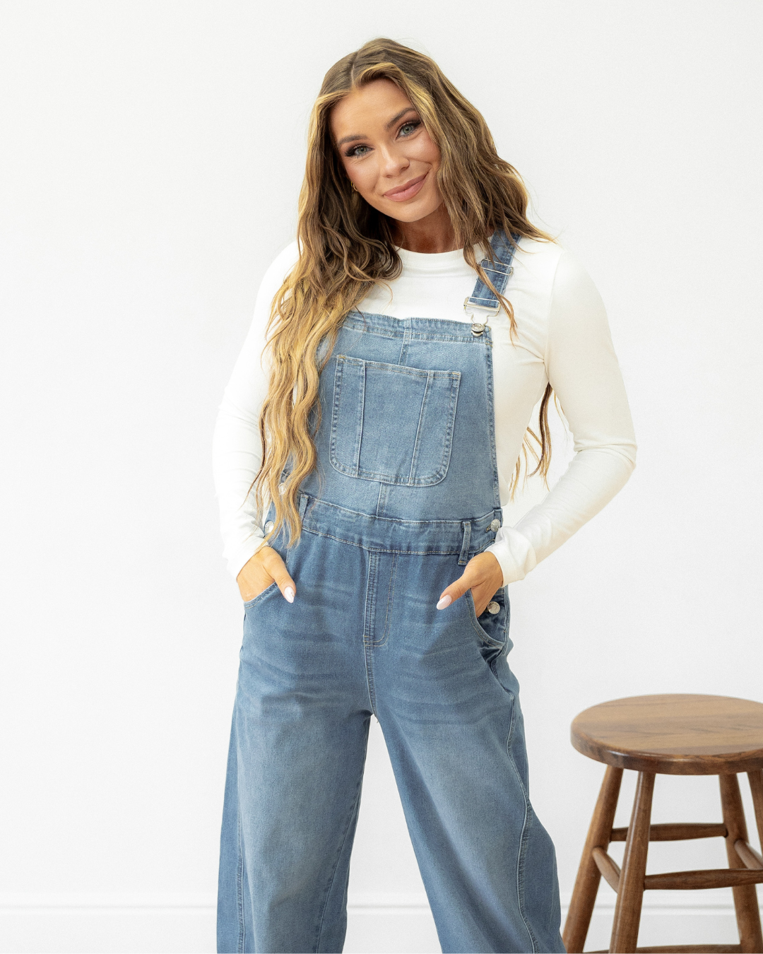 Retro Grunge Straight-Leg Denim Overalls – Dusk Blue Indie & Co.