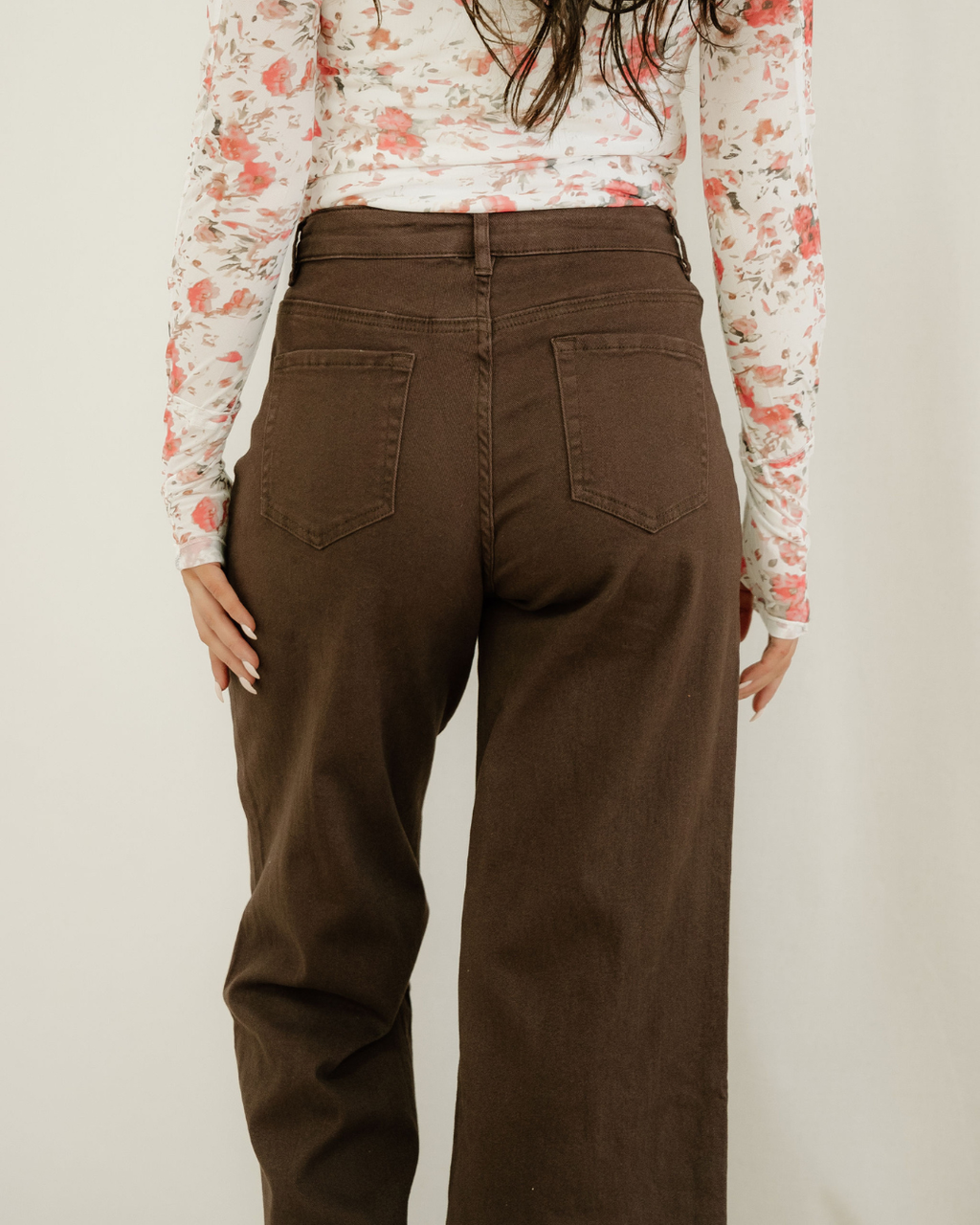 Elsie Solid Color Seamed Center Wide Leg Cropped Jeans - Red Sandalwood Indie & Co.