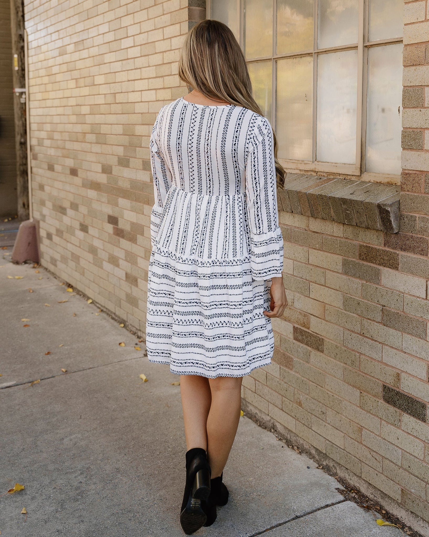 Kienna Striped Fringe Mini Dress