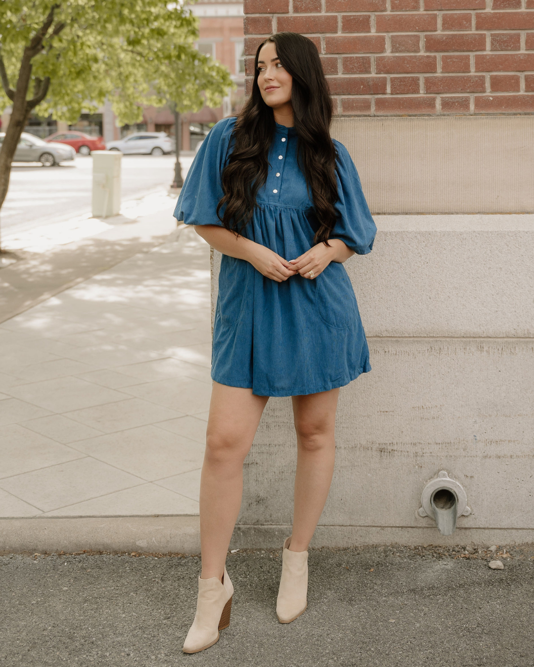 Sutton Corduroy Dress - Teal Indie & Co.