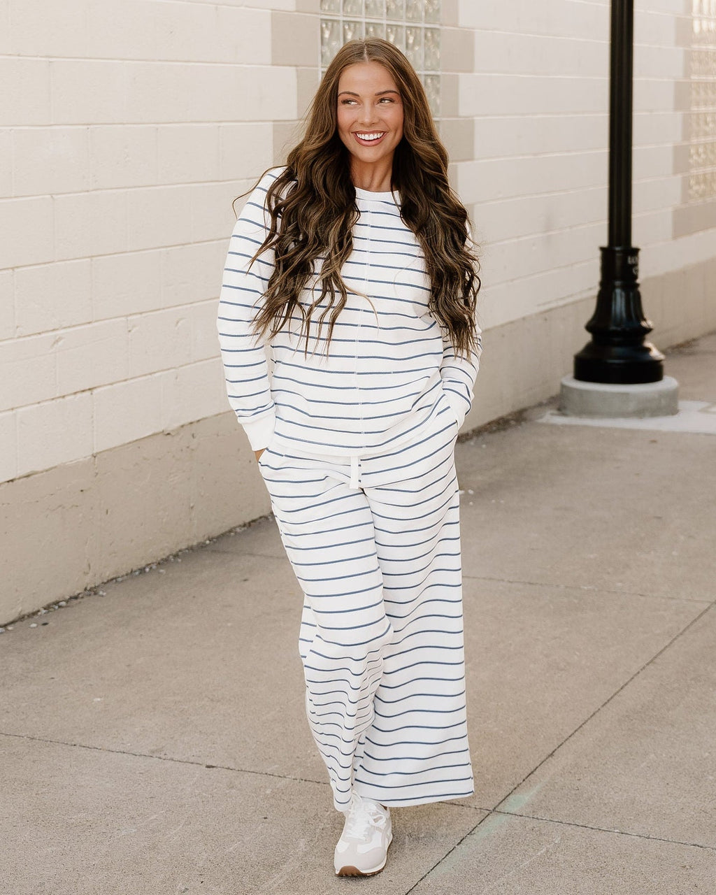 Sailer Striped Wide-Leg Loungewear Set
