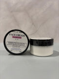 A jar of creamy vegan face cream with mango butter and rosehip oil, handmade by Medford Soap Co. for AllyBay.