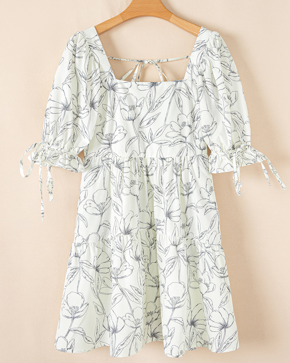 Cleo Square Neck Puff Sleeve Mini Dress – Floral & Authentic Luxe