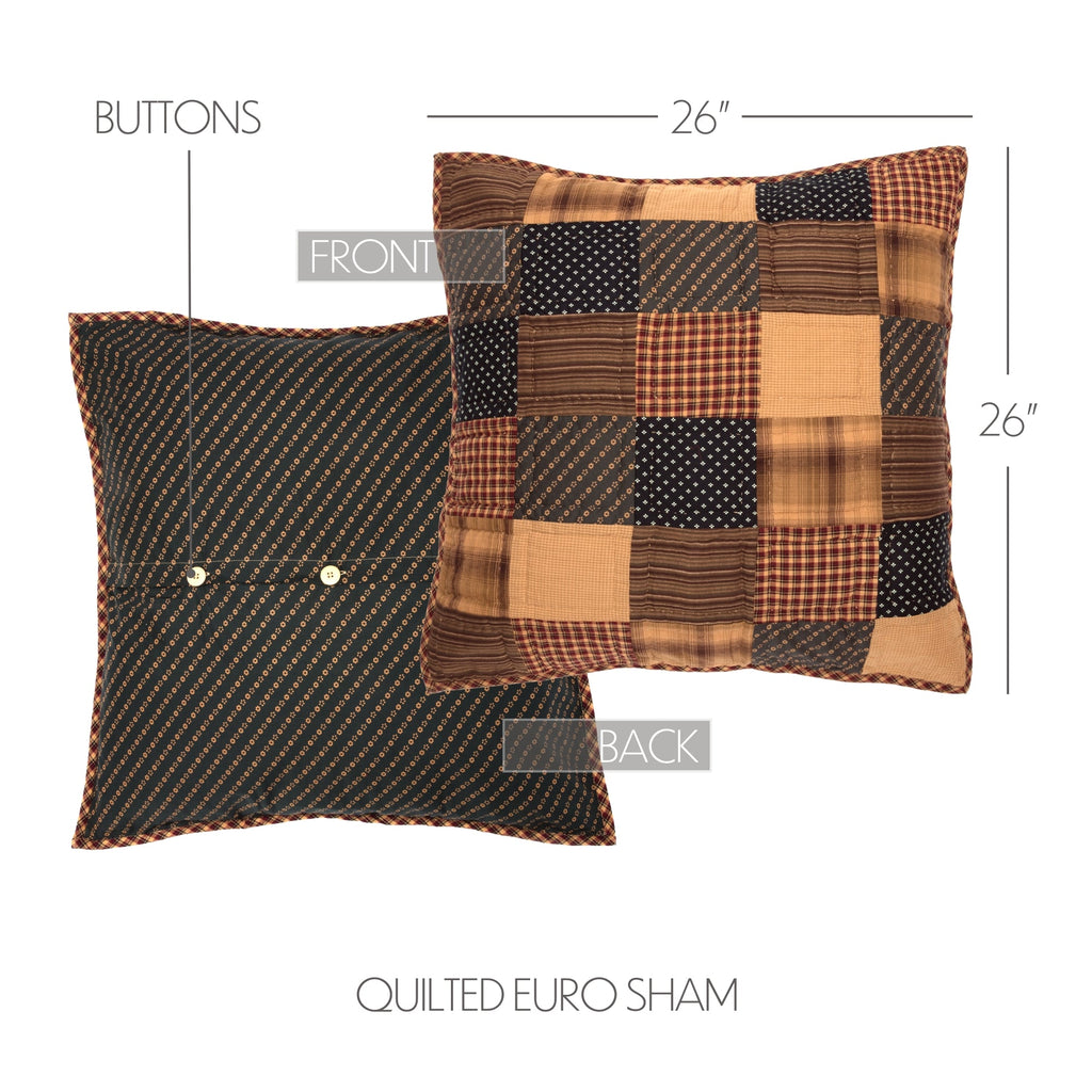 Patriotic Patch Quilted Euro Sham | Americana Luxe Collection VHC Brands