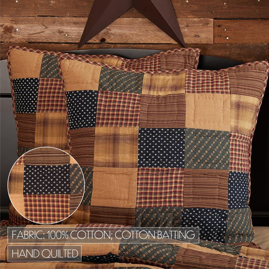 Patriotic Patch Quilted Euro Sham | Americana Luxe Collection VHC Brands
