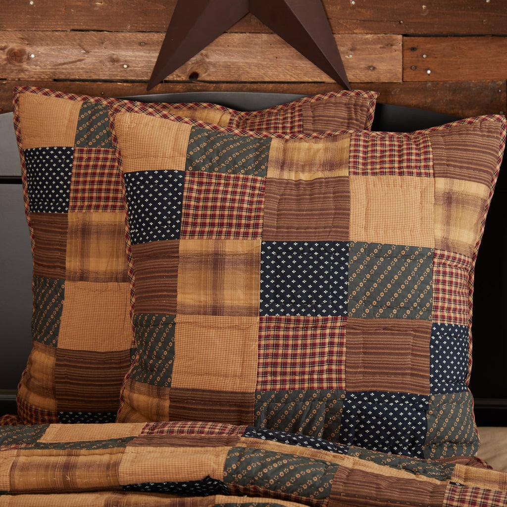 Patriotic Patch Quilted Euro Sham | Americana Luxe Collection VHC Brands