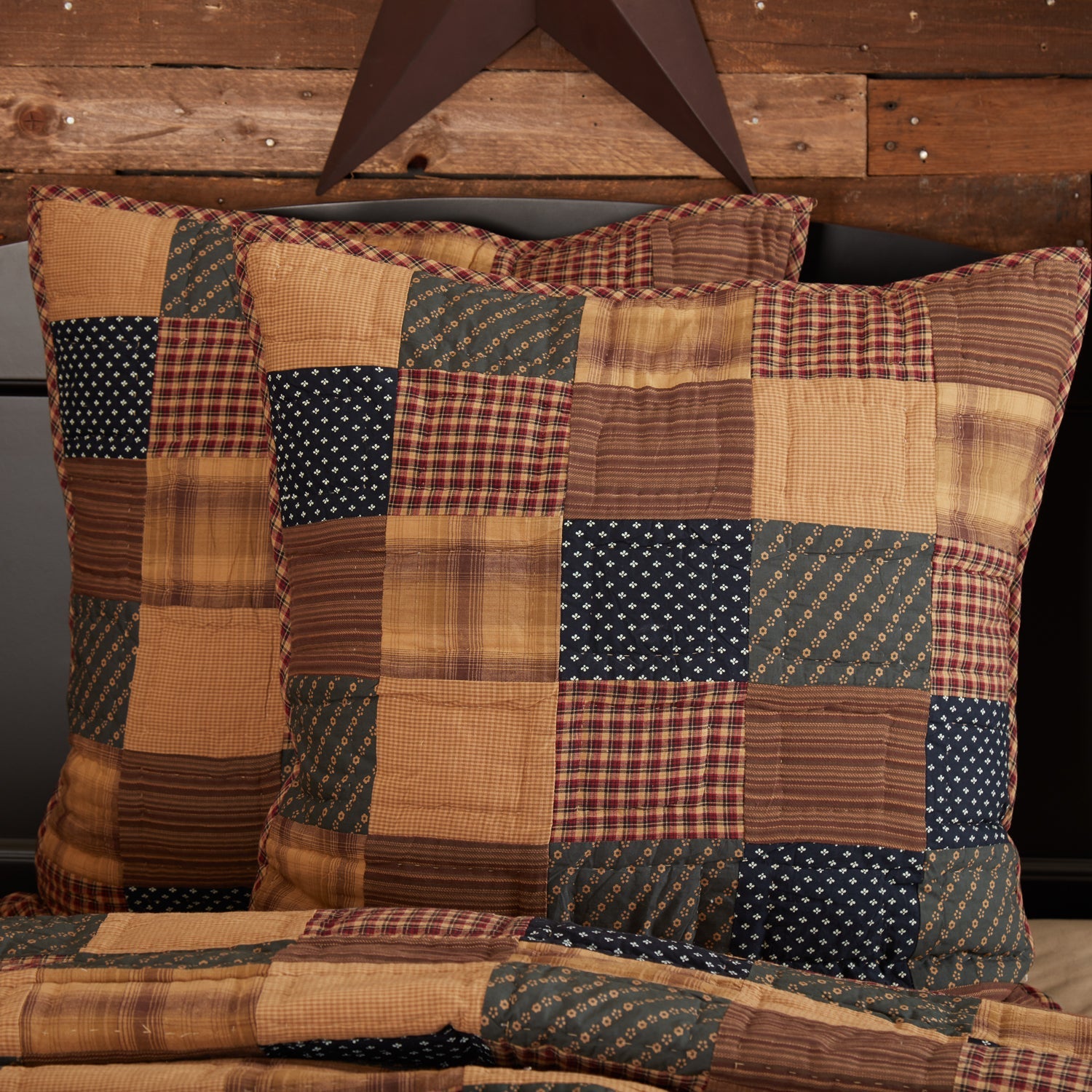 Patriotic Patch Quilted Euro Sham | Americana Luxe Collection VHC Brands