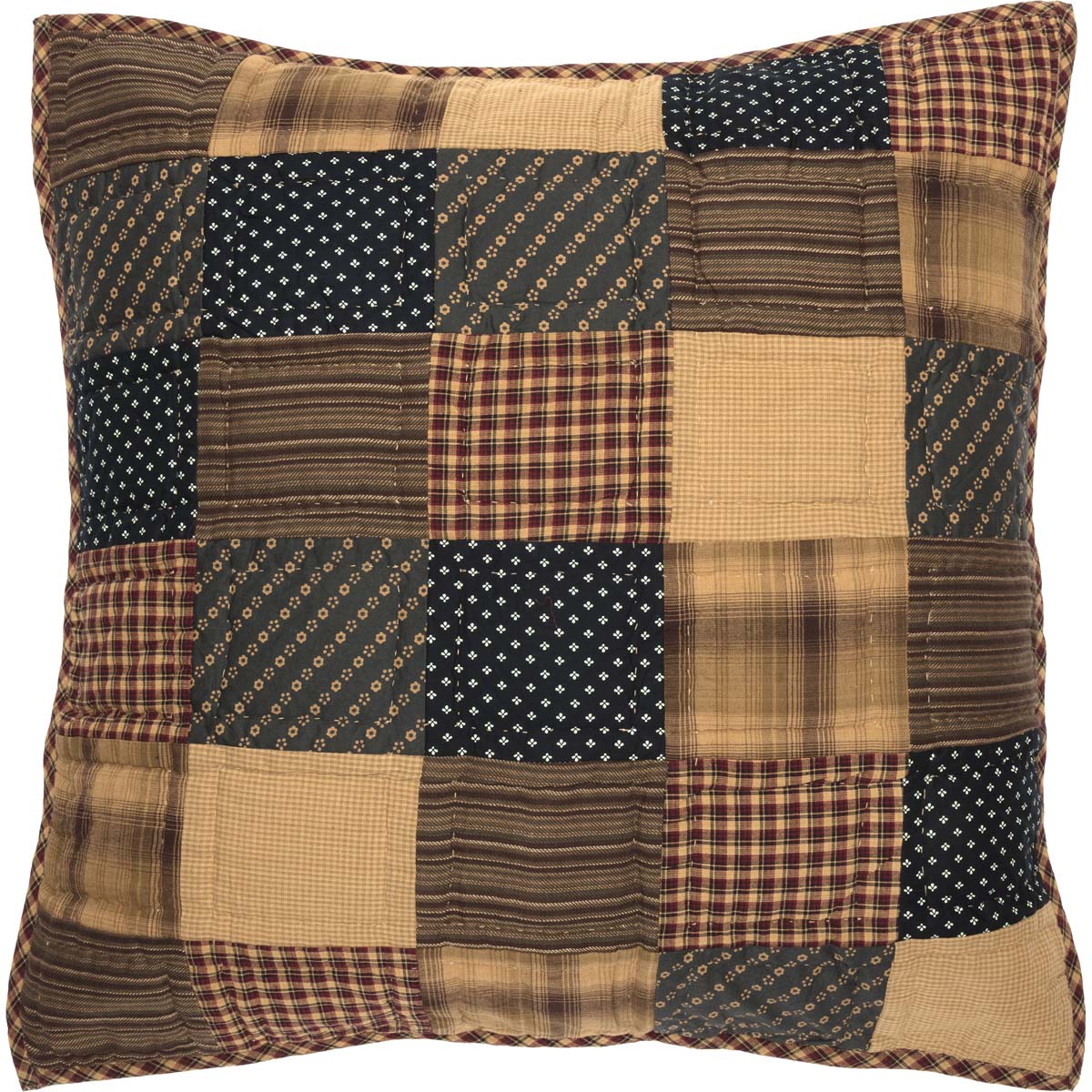 Patriotic Patch Quilted Euro Sham | Americana Luxe Collection VHC Brands