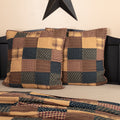 Patriotic Patch Quilted Euro Sham in navy, red, and khaki tan patchwork for the Americana Luxe collection