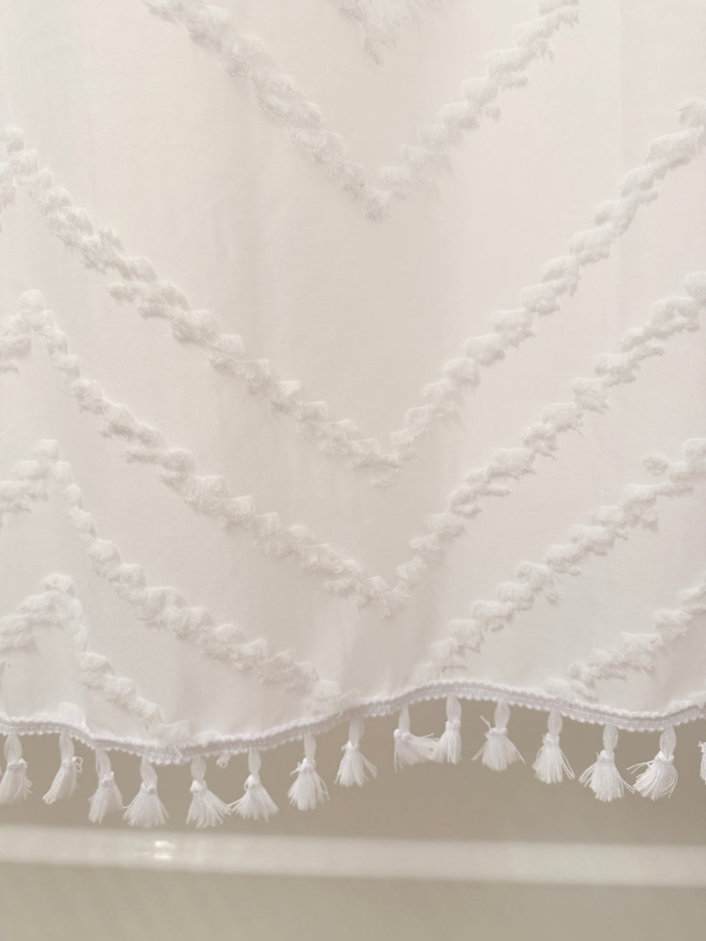 Capri Tufted Chevron Shower Curtain Busa Designs