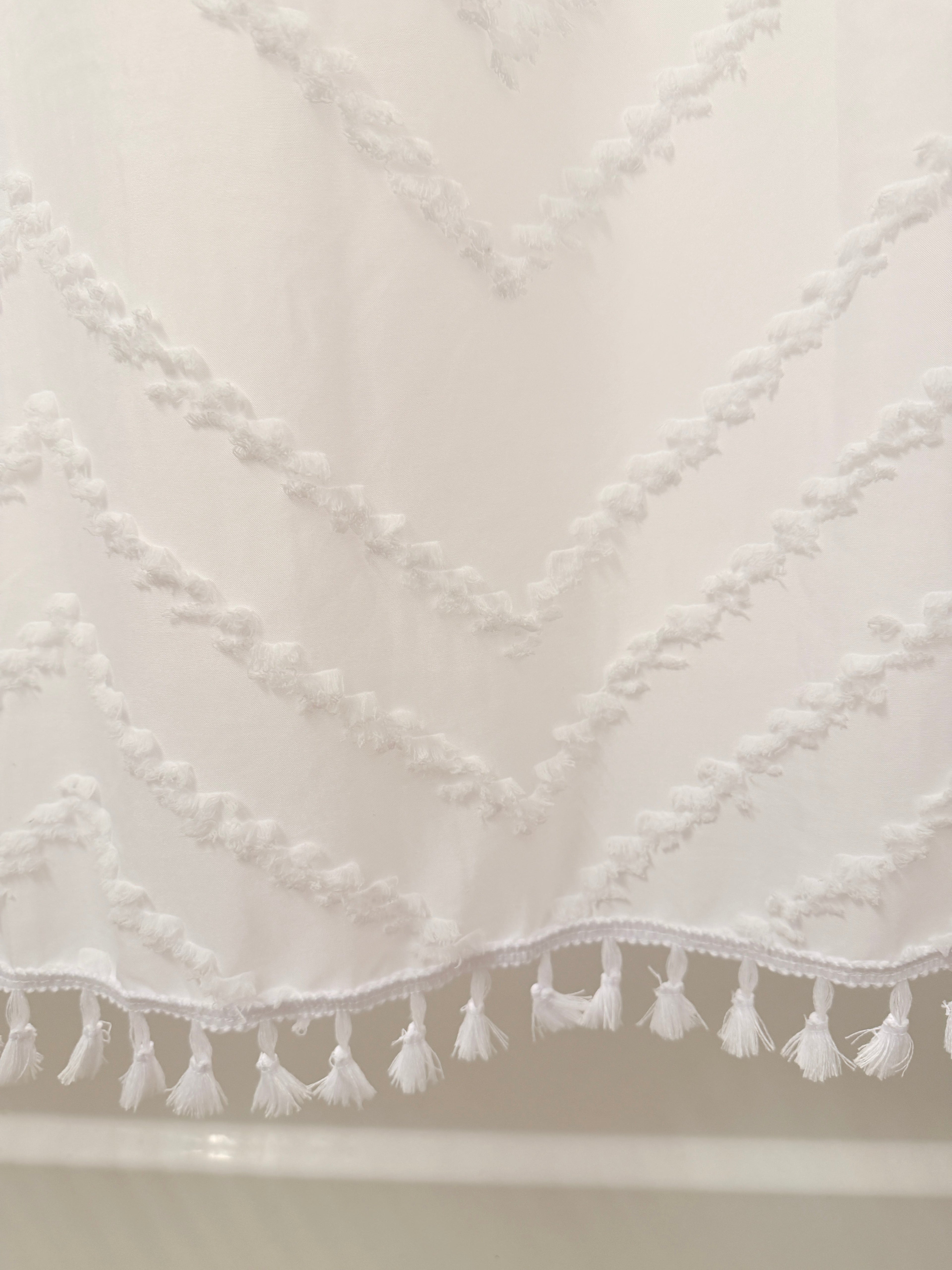 Capri Tufted Chevron Shower Curtain Busa Designs
