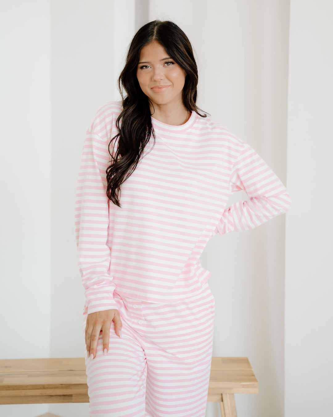 Thea Striped Drop Shoulder Loungewear Set