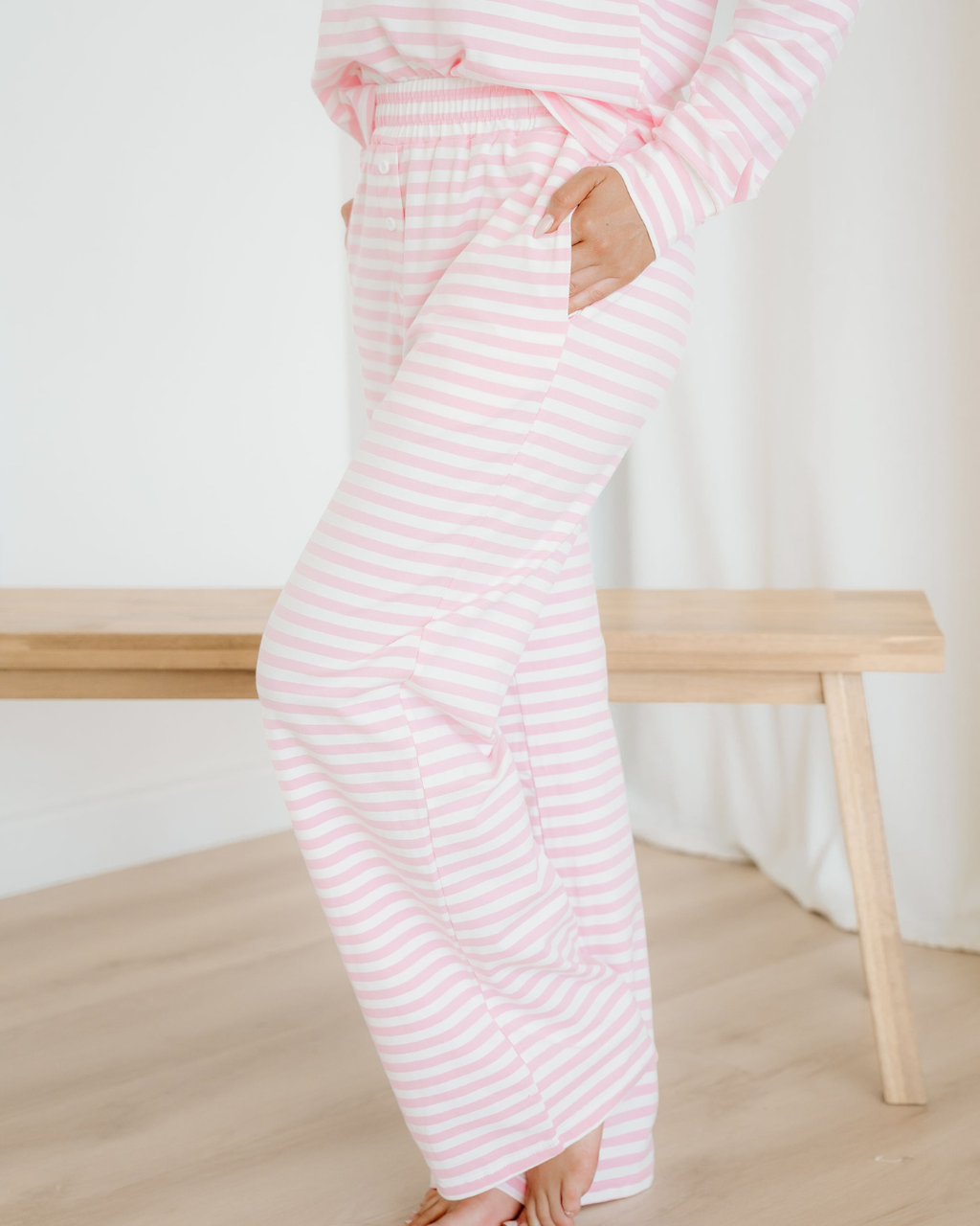Thea Striped Drop Shoulder Loungewear Set