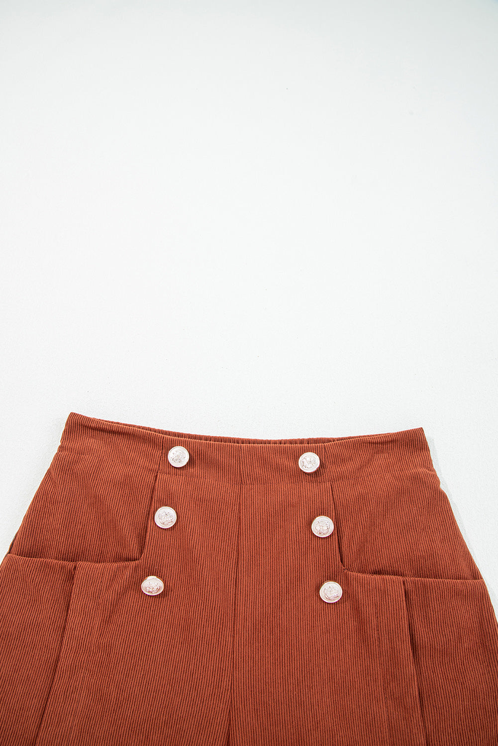 Sienna Scalloped Corduroy Button Shorts