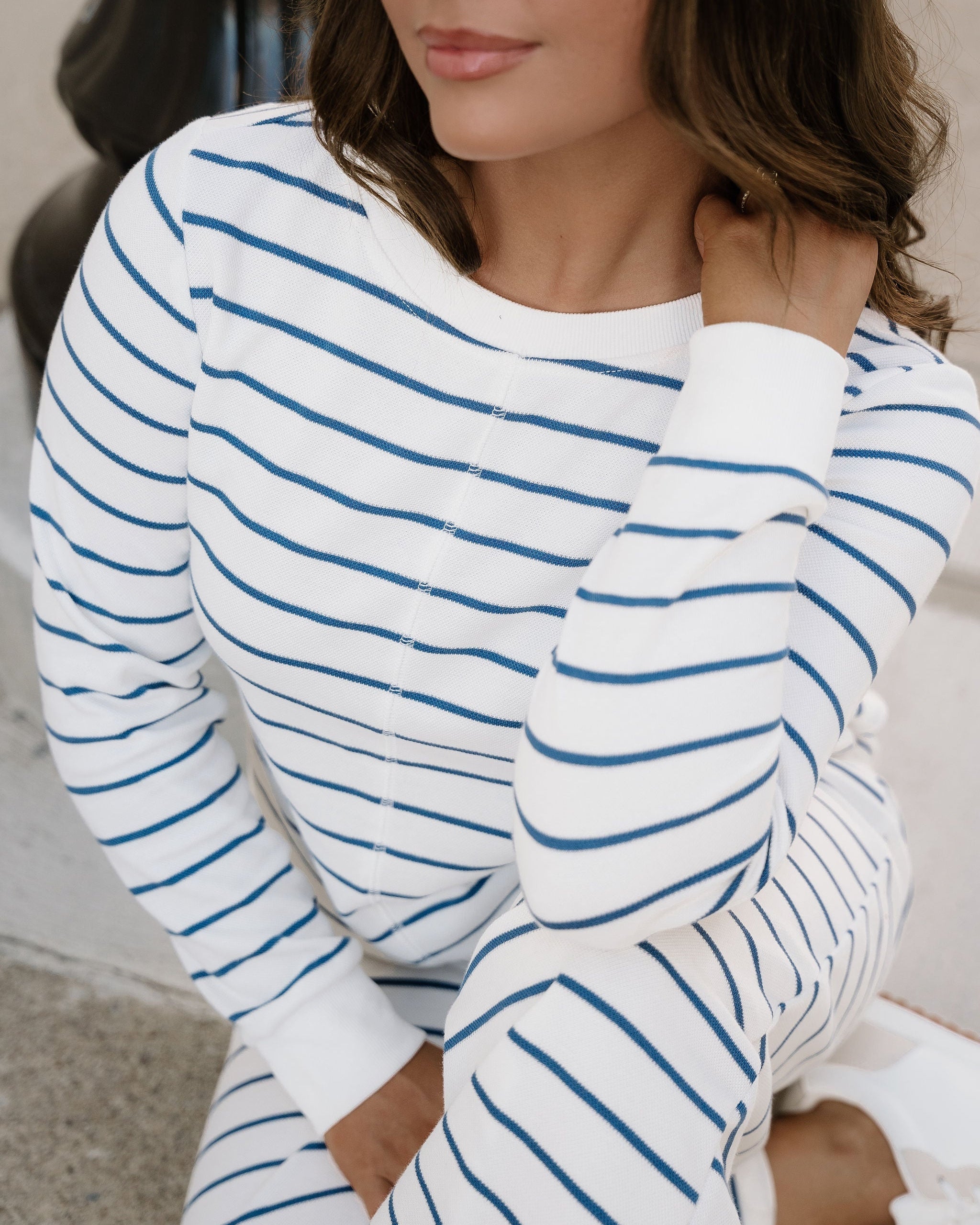 Sailer Striped Wide-Leg Loungewear Set
