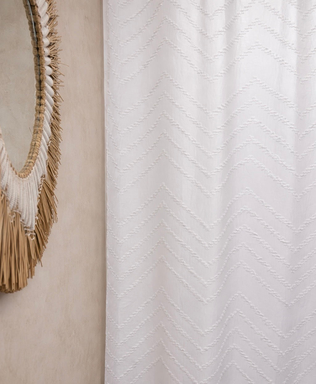 Capri Tufted Chevron Shower Curtain Busa Designs
