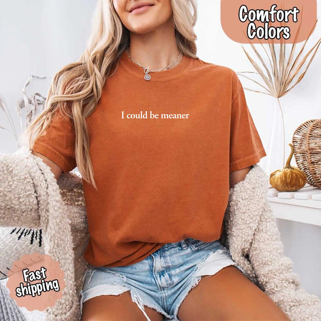 Comfort Colors I Could Be Meaner Shirt Adorb Custom Tees