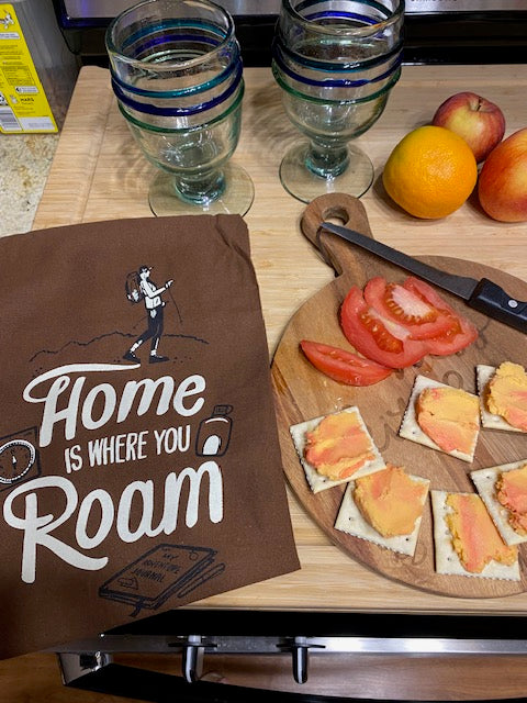 Home Is Where You Roam Vintage Tea Towel - Rustic Adventure Flour Sack Towel Primitives by Kathy