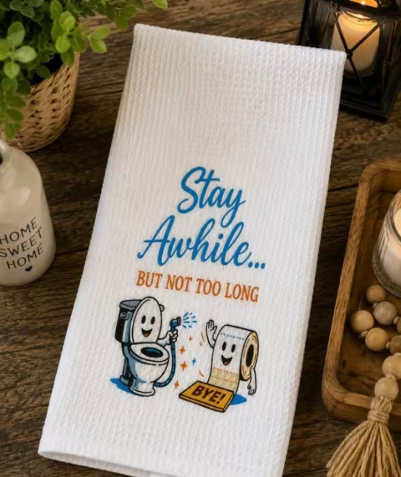Absorbent Microfiber Bath Hand Towel – Funny Guest Towel (16x28 in)