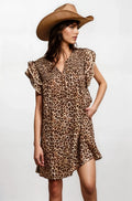 Desert Muse Leopard Ruffle Dress Fitkitty Culture Athleisure Wear, Yoga Wear & Women's Clothing