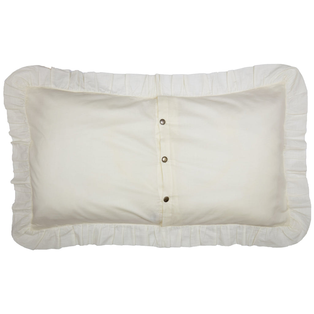 Kathryn Cream White Ruffled Euro Sham - 26" x 26" VHC Brands