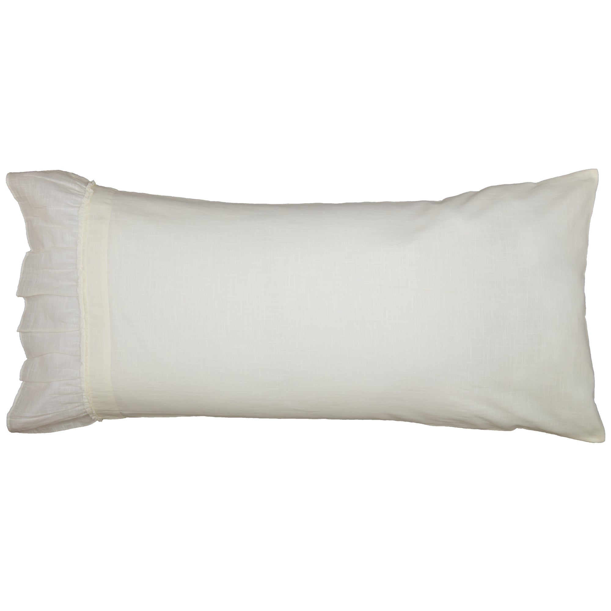 Kathryn Cream White Ruffled King Pillow Case Set of 2 VHC Brands