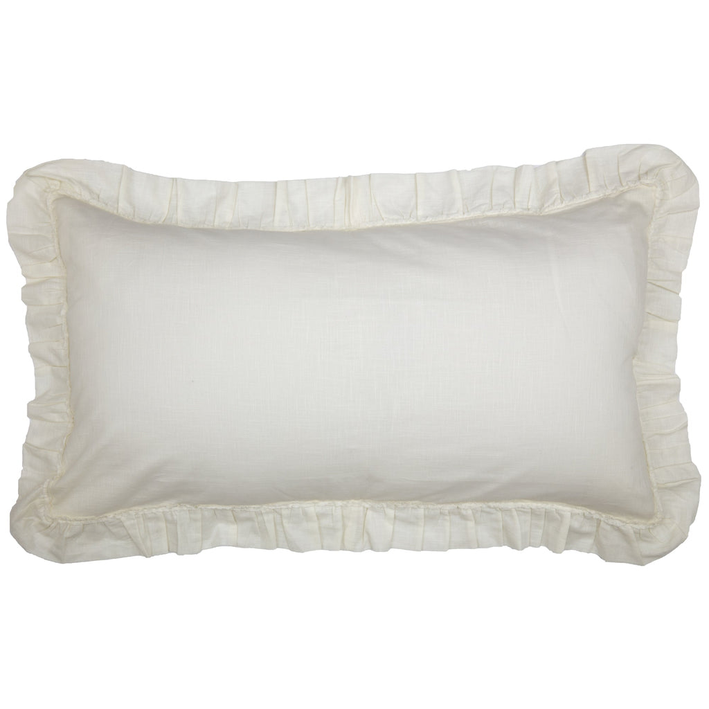 Kathryn Cream White Ruffled Euro Sham - 26" x 26" VHC Brands