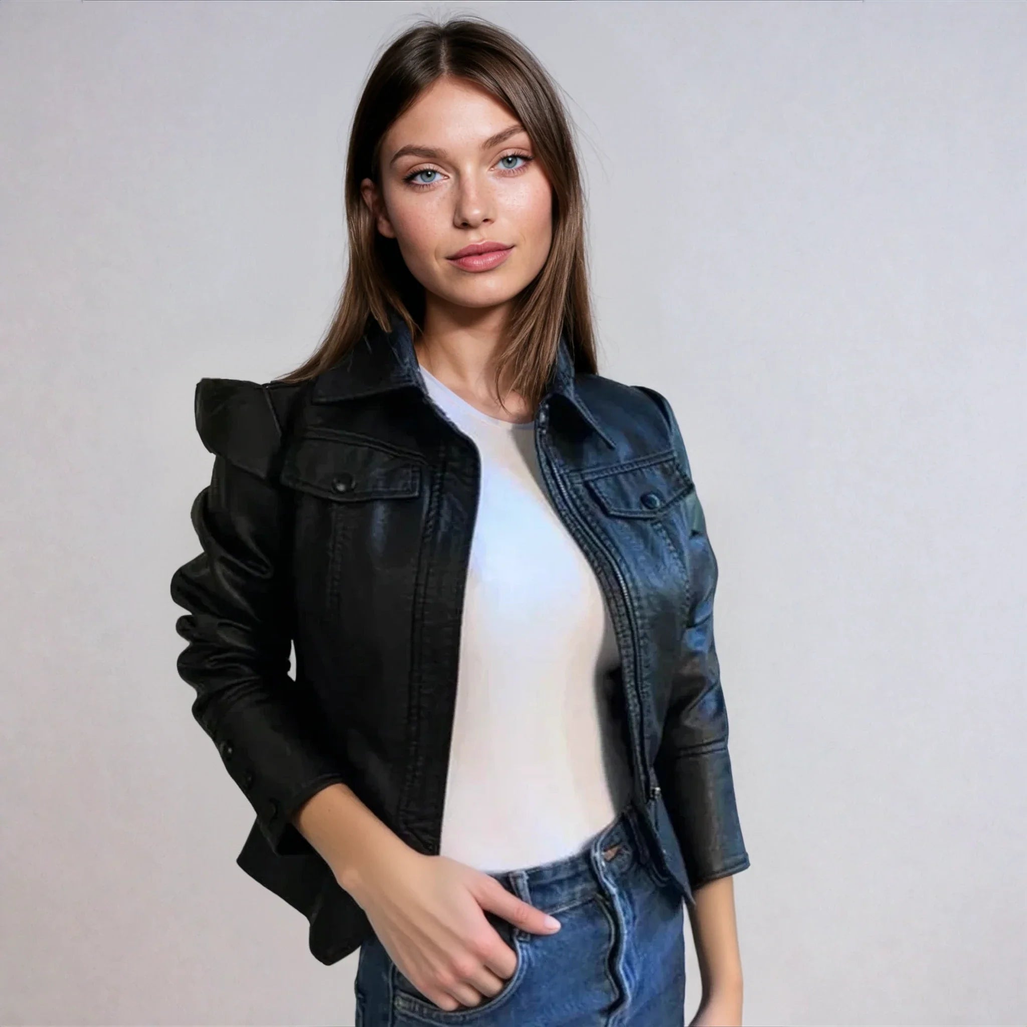 Ready in 5 Vegan Leather Peplum Jacket Fitkitty Culture Athleisure Wear, Yoga Wear & Women's Clothing