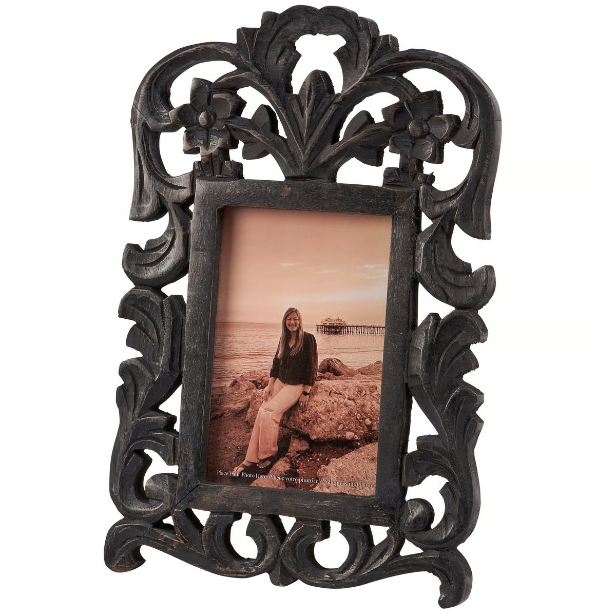 Gothic Black Filigree Ornate Photo Frame Primitives by Kathy