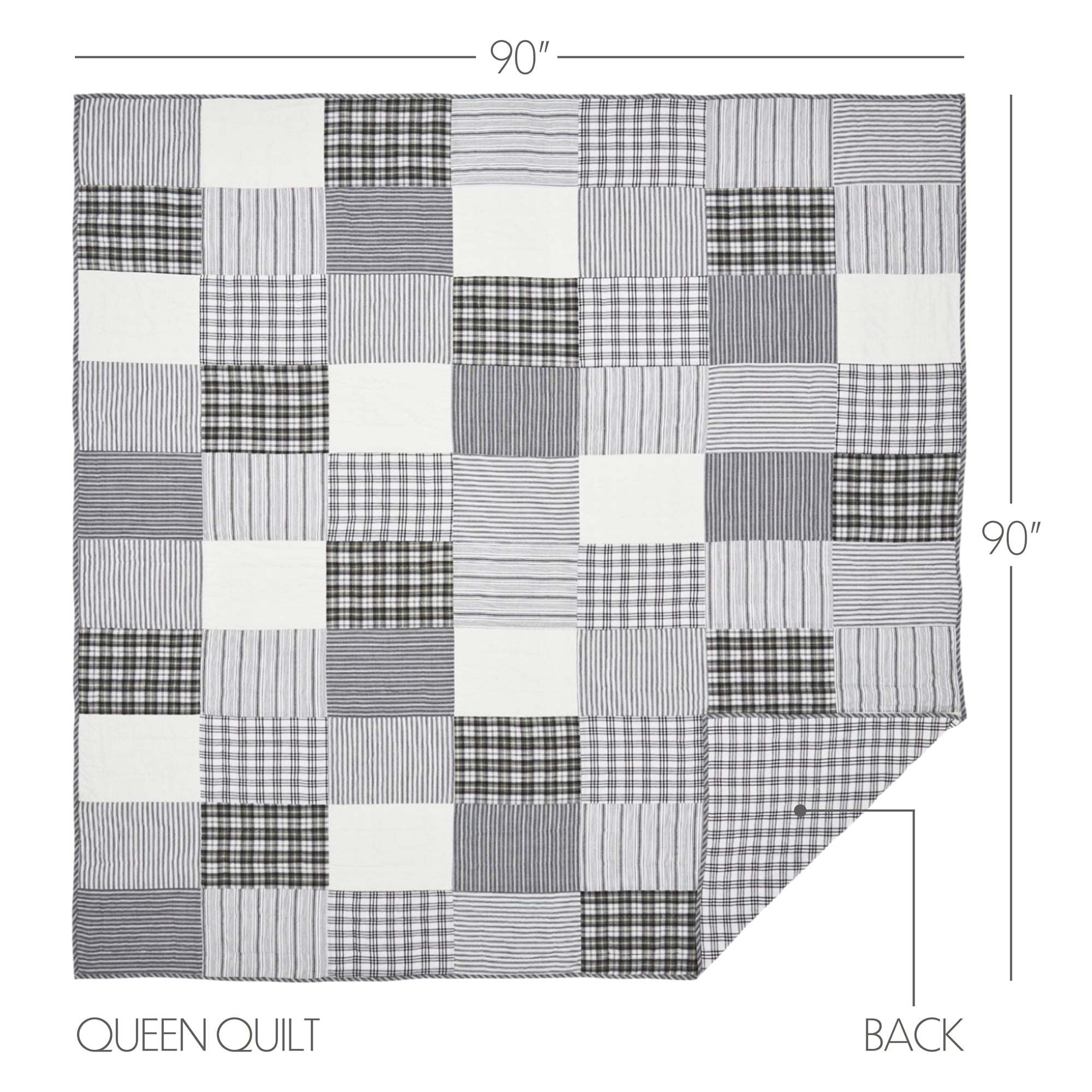 Sawyer Mill Charcoal Farmhouse Queen Bedding Bundle (100% Cotton)