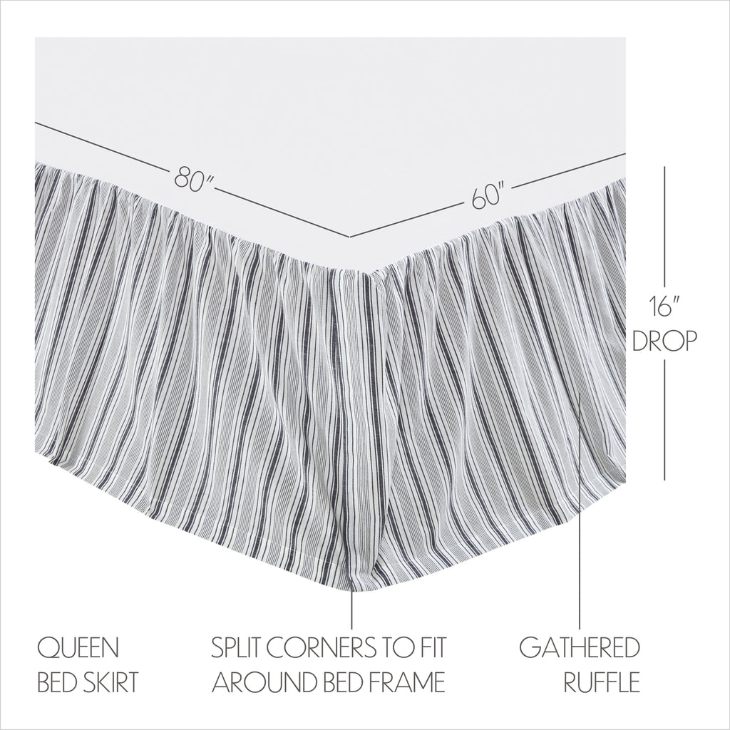 Sawyer Mill Charcoal Farmhouse Queen Bedding Bundle (100% Cotton)