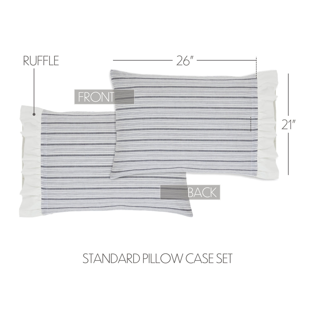 Sawyer Mill Charcoal Farmhouse Queen Bedding Bundle (100% Cotton)