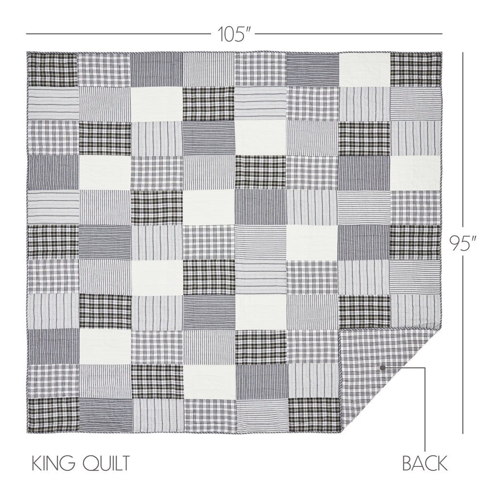 Sawyer Mill Charcoal Patchwork & Stripe Bedding Bundle