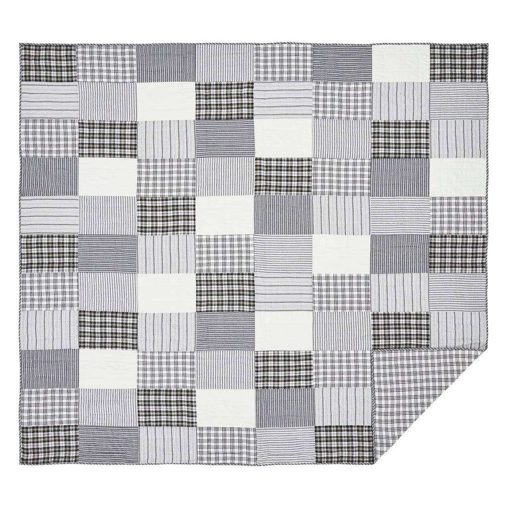 Sawyer Mill Charcoal Patchwork & Stripe Bedding Bundle