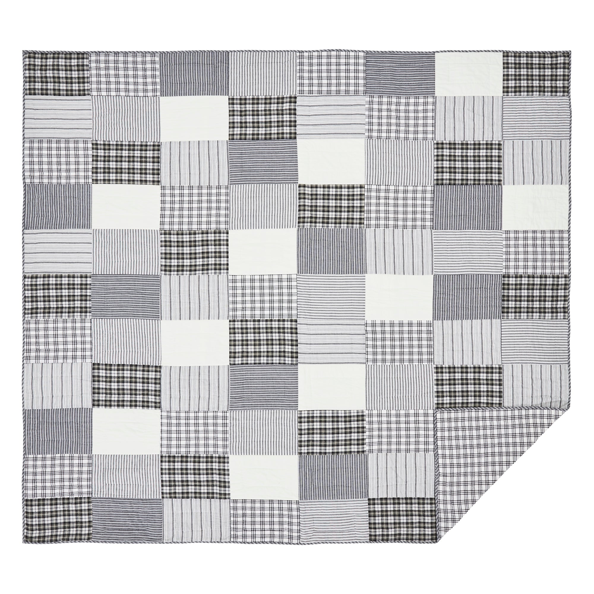 Sawyer Mill Charcoal Patchwork & Stripe Bedding Bundle