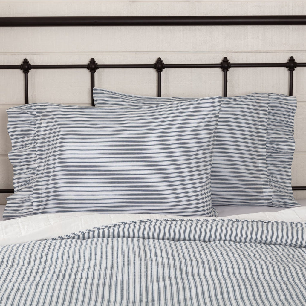 Sawyer Mill Blue Ticking Stripe Pillow Sham AllyBay