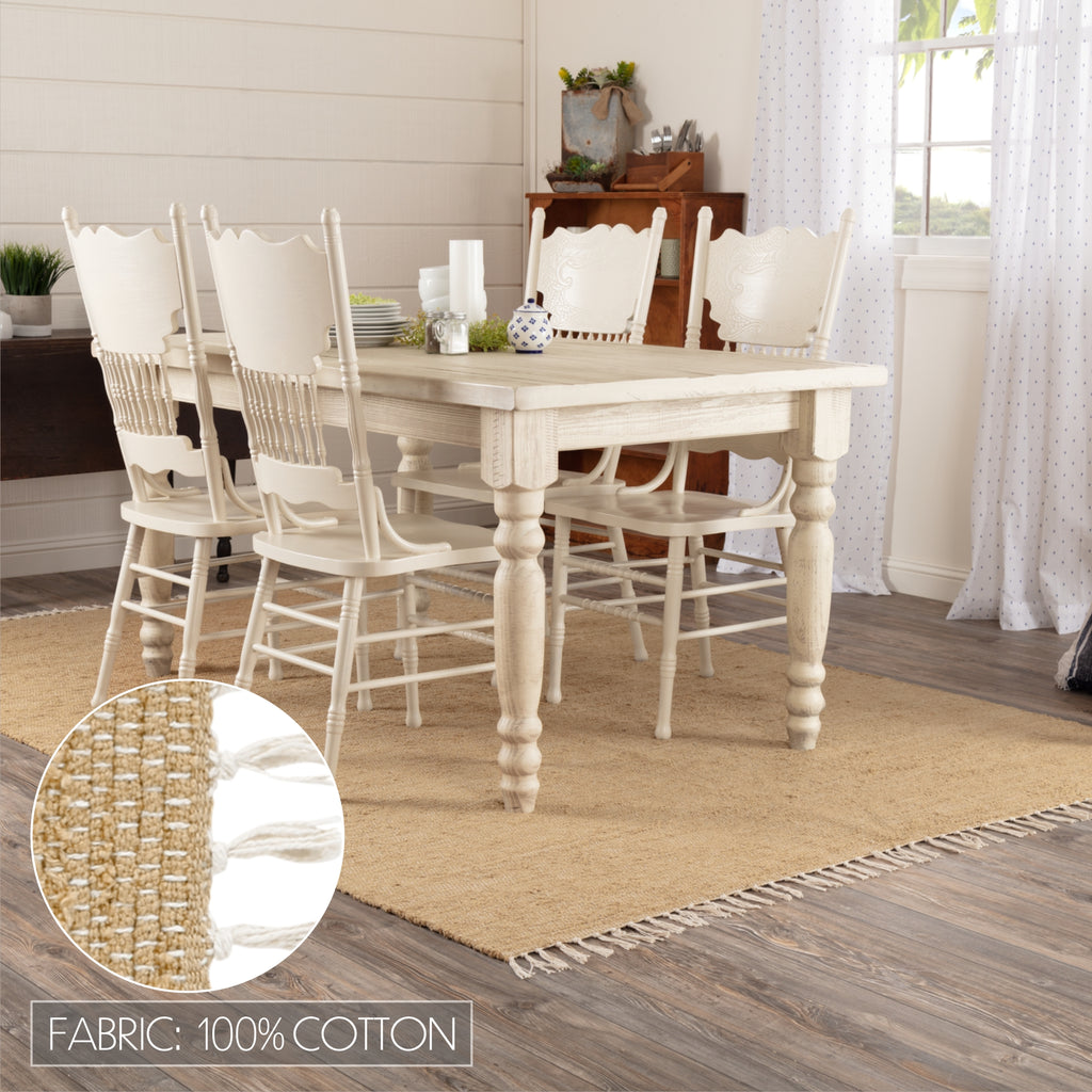 Natural Burlap Jute Area Rug – Farmhouse Woven Floor Mat