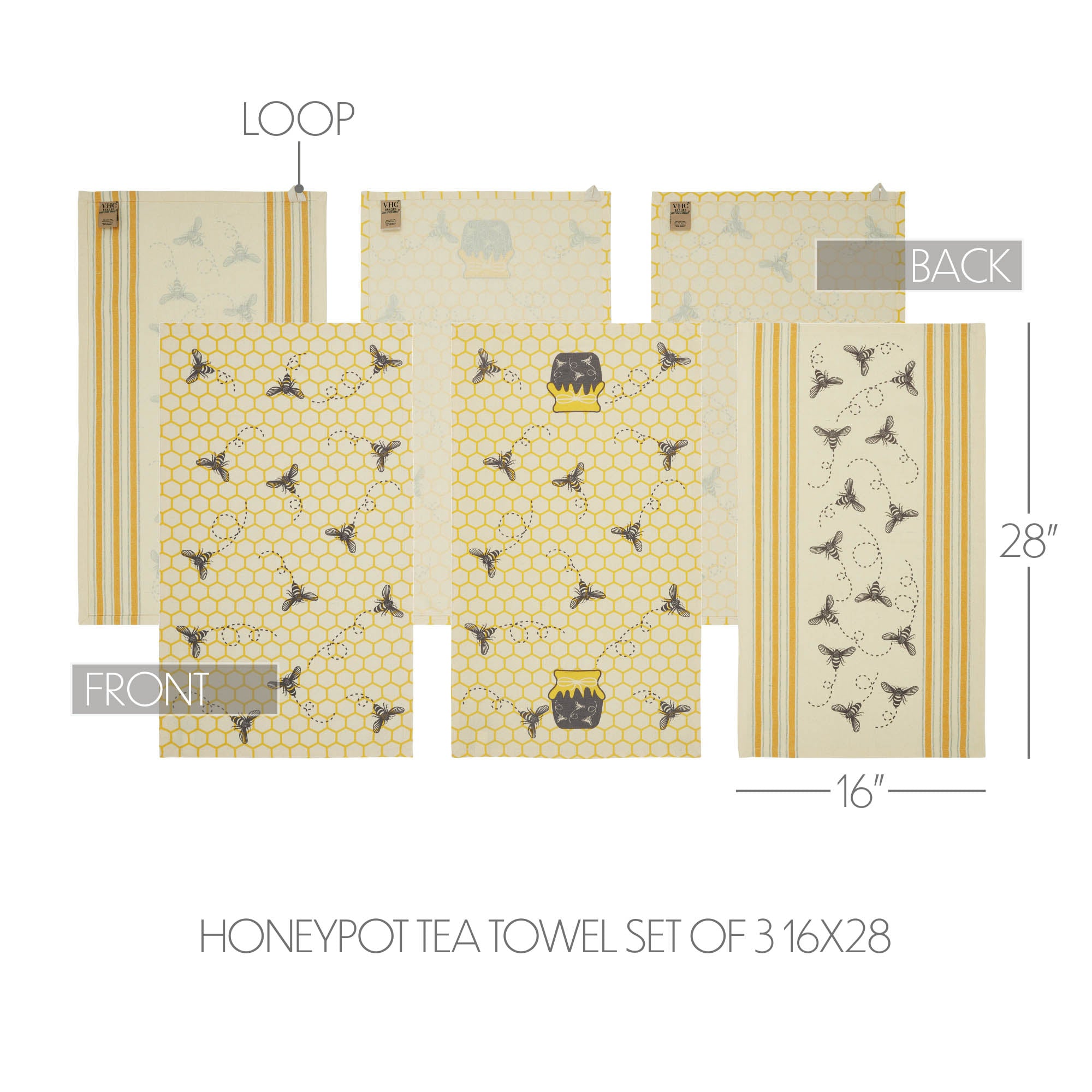 Sweet Buzzy Bees Kitchen Tea Towel Set