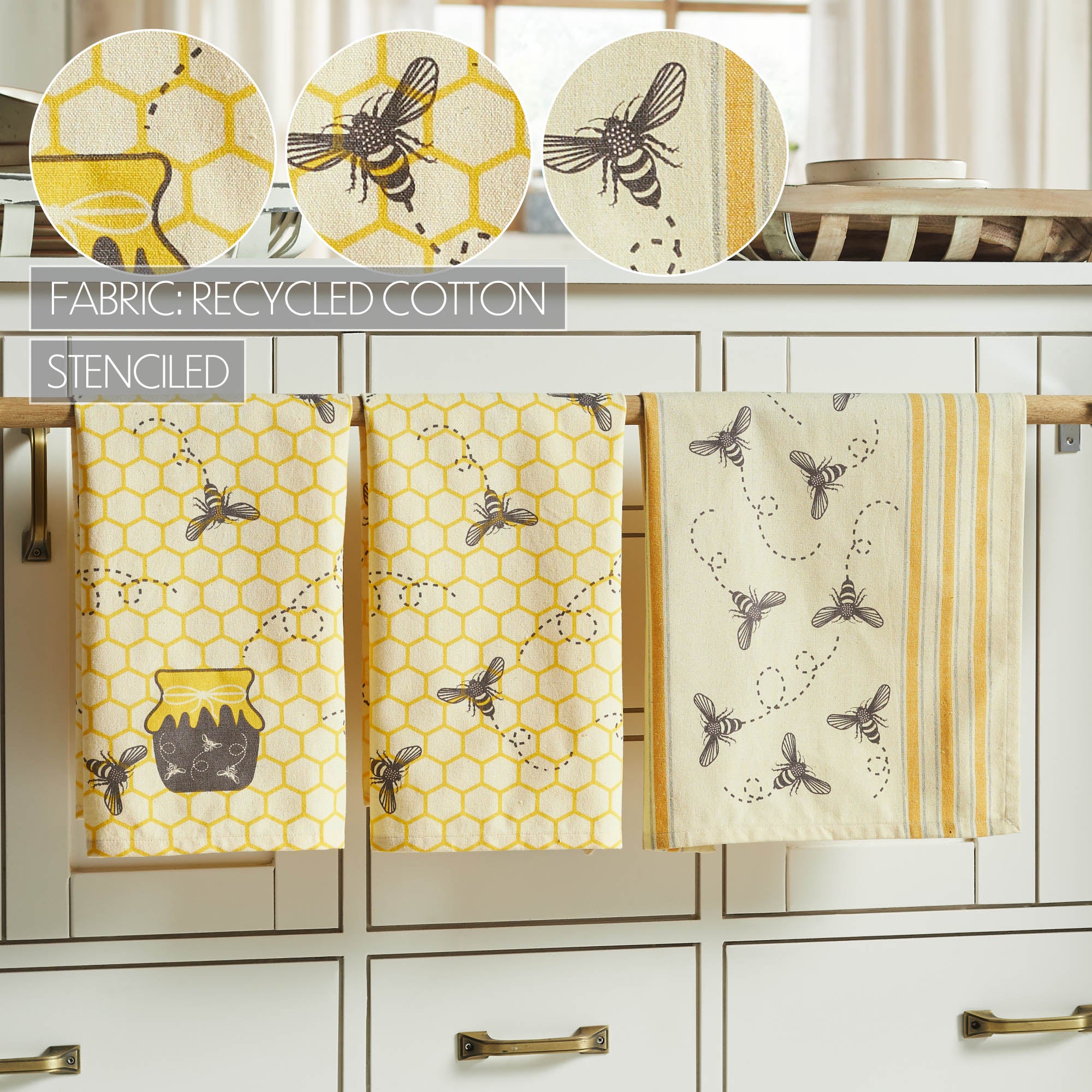 Sweet Buzzy Bees Kitchen Tea Towel Set