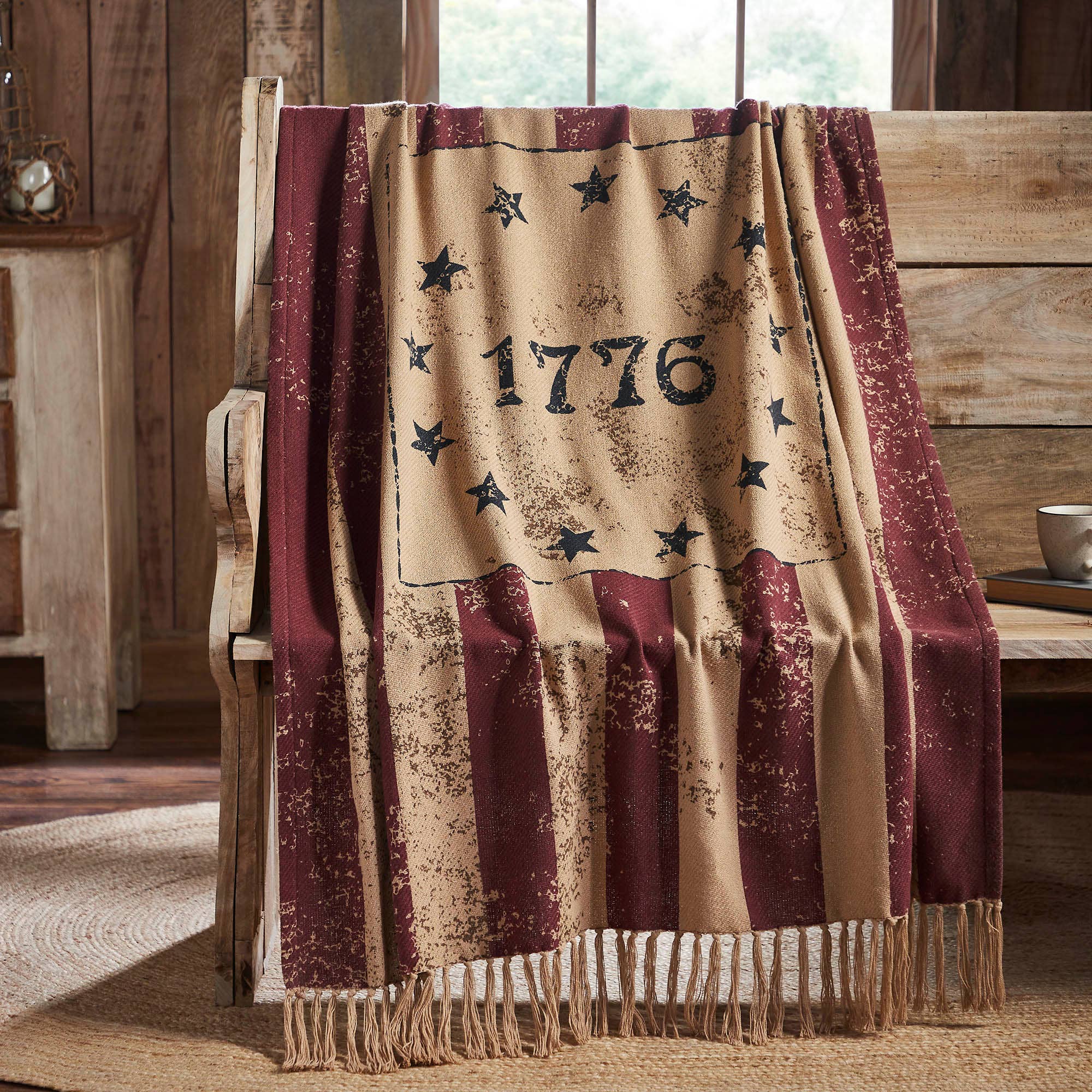 My Country 1776 Woven Throw 50x60 VHC Brands